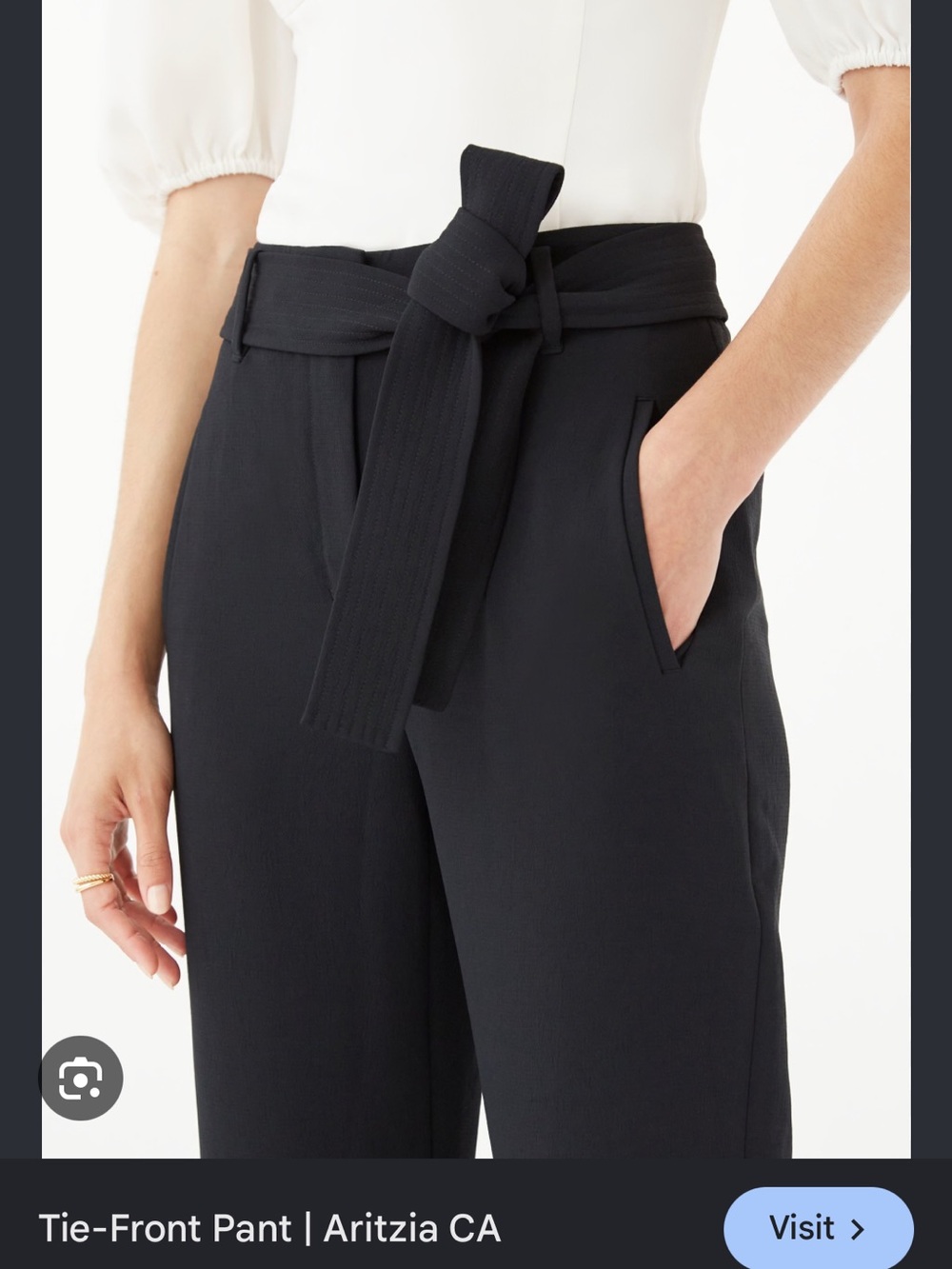 Wilfred aritzia tie front pant black 2
